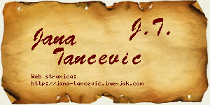 Jana Tančević vizit kartica